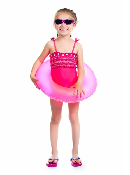 Klein meisje in zwemkleding — Stockfoto