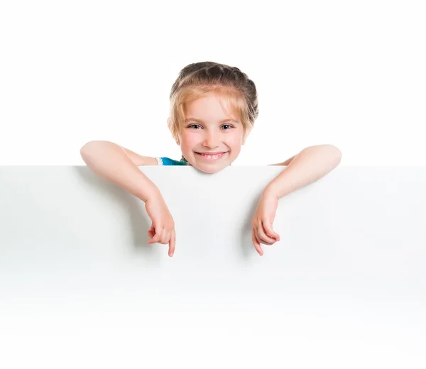 Child behind a board — Stock Photo, Image