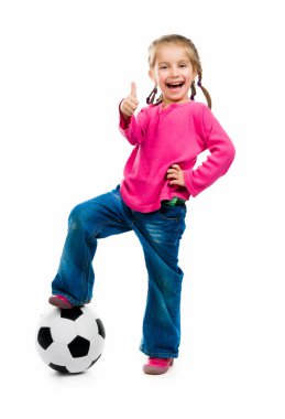 Little girl with the ball clipart