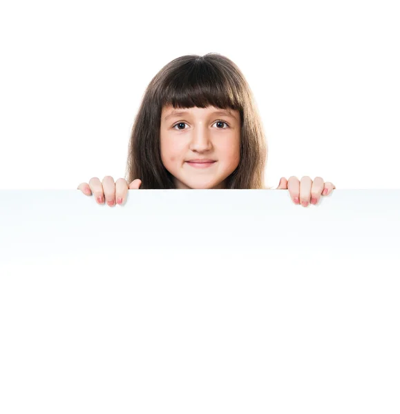 Kind hinter einem Brett — Stockfoto