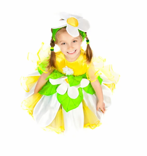 Malá holčička v kostýmu Heřmánek — Stock fotografie