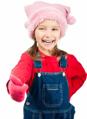 Little girl in a cap clipart