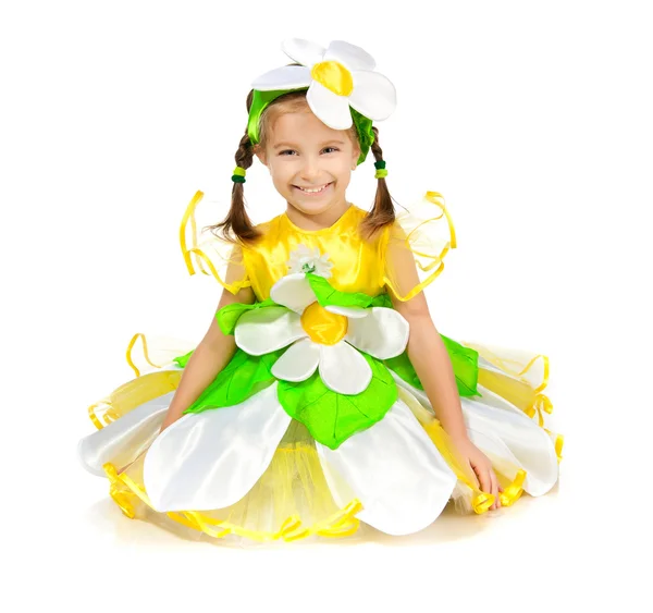 Malá holčička v kostýmu Heřmánek — Stock fotografie