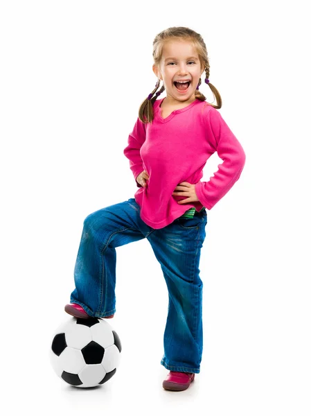 Bambina con la palla — Foto Stock