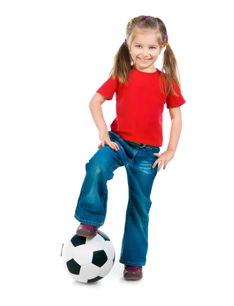 Kislány a labdát — Stock Fotó