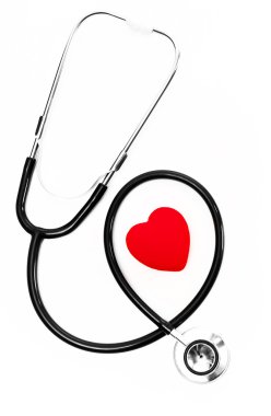 Steteskop ve kırmızı bir kalp