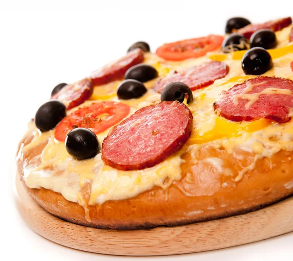 Pizza su bianco — Foto Stock