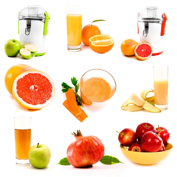 Collage of fresh juice — Stock Photo, Image