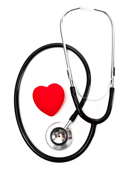 Stethoscope and a red heart — Stock Photo, Image