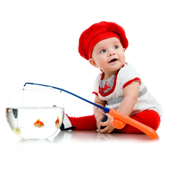 釣りかわいい赤ちゃん — ストック写真