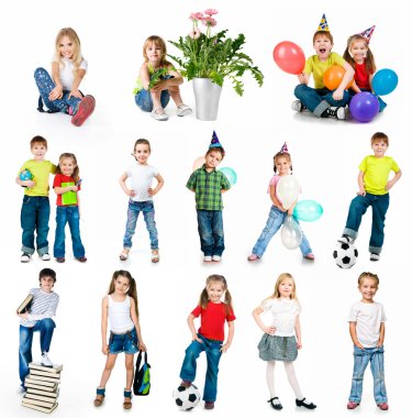 Set of a kids photos clipart