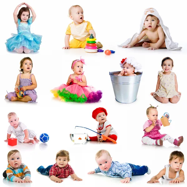 Collectie baby foto 's — Stockfoto