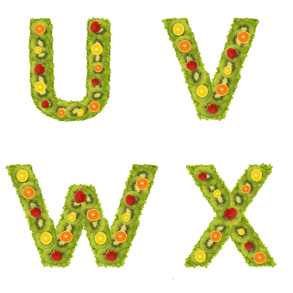 Alphabet from fruits — Stock Photo, Image