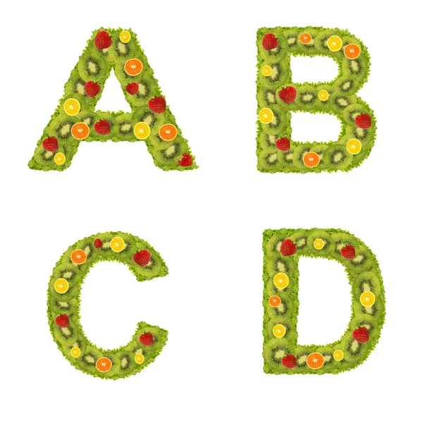 과일에서 알파벳 — 스톡 사진