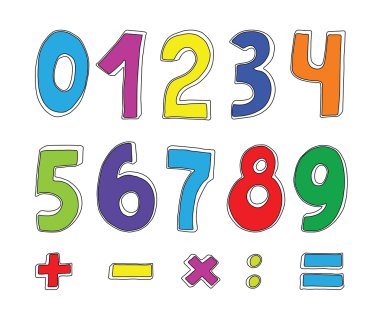 Set of color numbers clipart