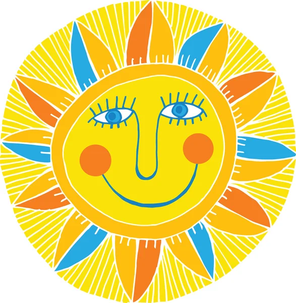 Абстрактное улыбающееся солнце — стоковый вектор