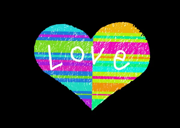 Abstrakt flerfärgad randig kärlek symbol — Stockfoto