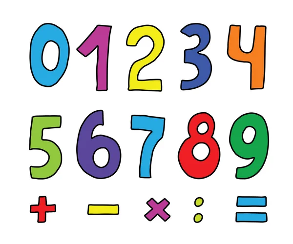 Ensemble de numéros de couleur — Image vectorielle