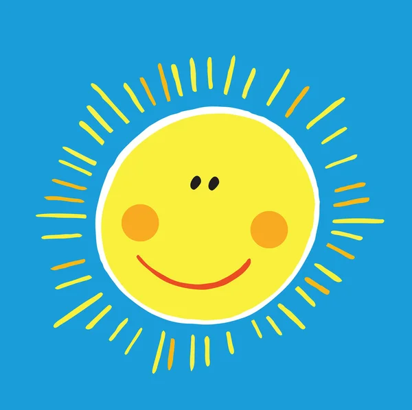Abstract smiling sun — Stock Vector