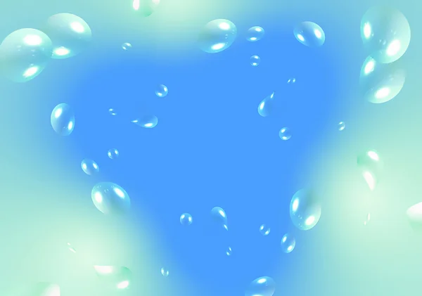 青のグラデーション背景における空気気泡 — ストック写真