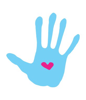 Handprint with heart clipart