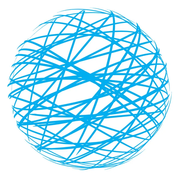 Abstraktní koule od modré čáry — Stockový vektor