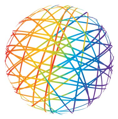 Abstract sphere from color lines clipart