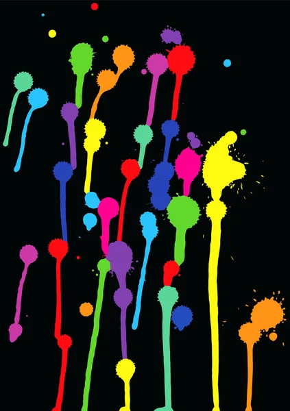 Colorful blots on a black background — Stock Vector