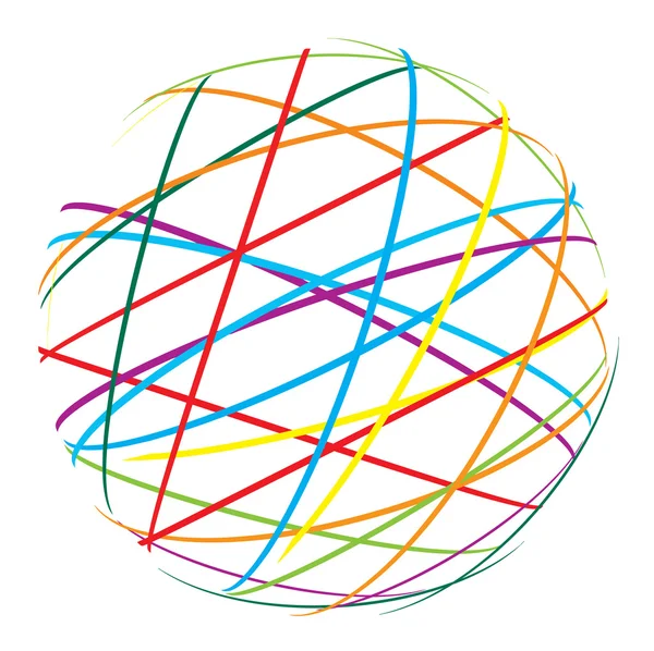Абстрактная сфера из цветовых линий — стоковый вектор