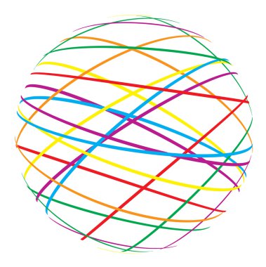 Abstract sphere from color lines clipart