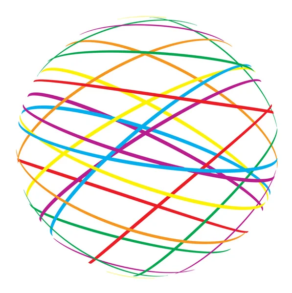 Sphère abstraite à partir de lignes de couleur — Image vectorielle
