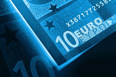 x-ışını euro para arka plan