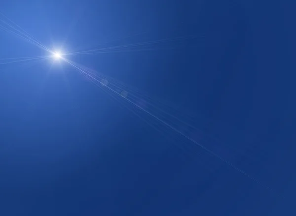 Luminosa luce nel cielo blu — Foto Stock