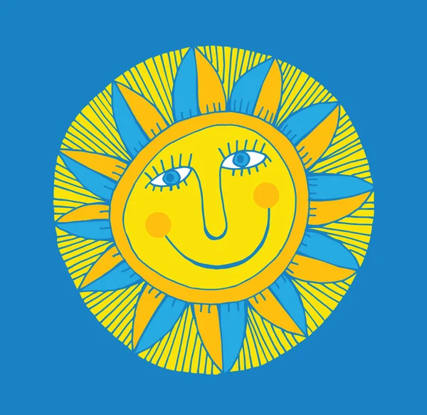 抽象的な太陽の笑顔 — ストックベクタ