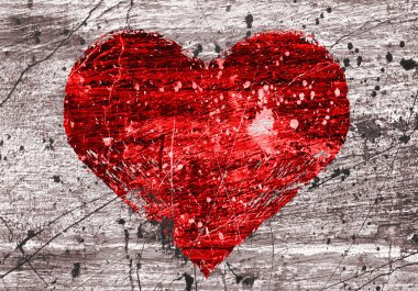 Grunge background with heart clipart