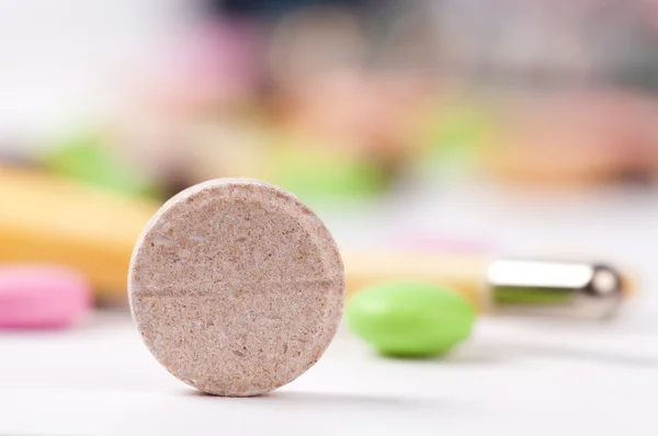 Okrągłe tabletki — Zdjęcie stockowe
