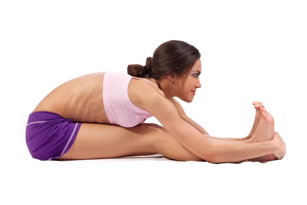 Utövar yoga. vacker kvinna — Stockfoto