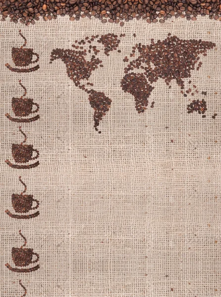 咖啡地图 — 图库照片