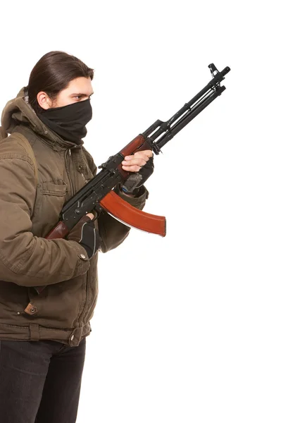 Terrorist with weapon — Stock Photo, Image