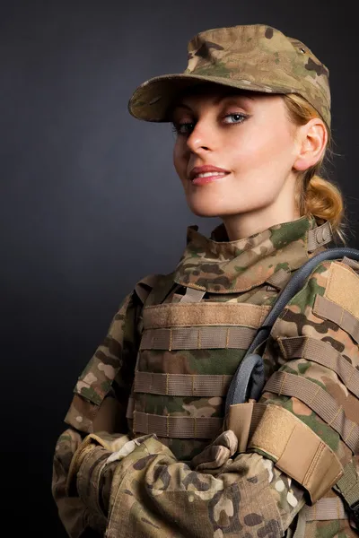 Linda menina do exército — Fotografia de Stock