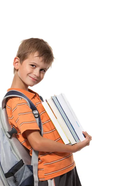 Хлопчик холдингу книг — стокове фото