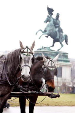 Statue at heldenplatz Vienna clipart