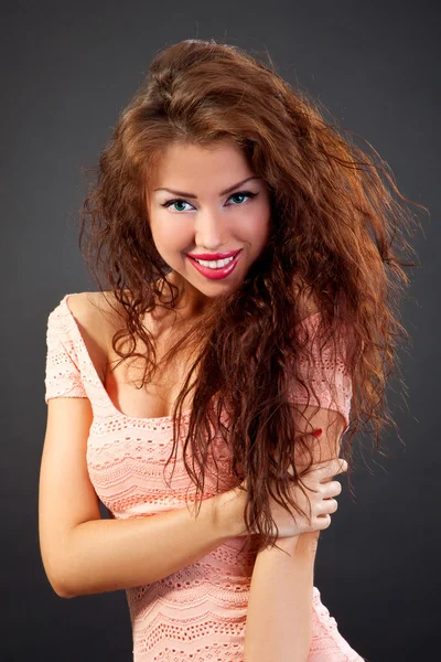 Beauty Portrait. Curly Hair. Beautiful woman — Stock Photo, Image