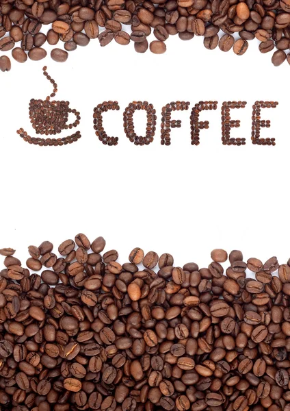 Коричневі смажені кавові зерна — стокове фото