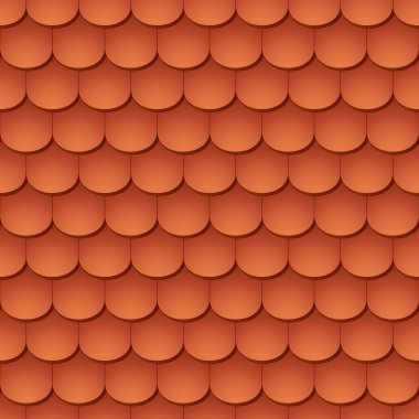 Seamless terracota roof tile - pattern for continuous replicate. clipart