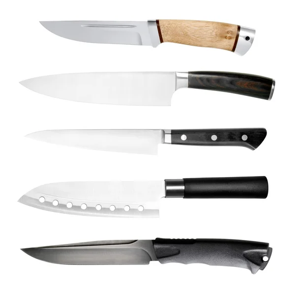 Conjunto de faca isolado em branco . — Fotografia de Stock