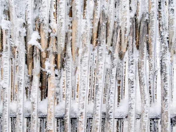 積雪のフェンス. — ストック写真