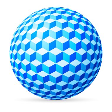 Spherical cubes. clipart