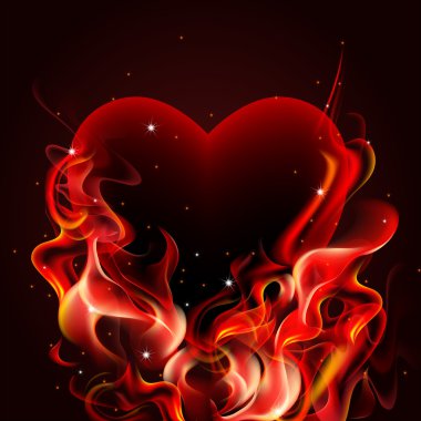 Burning heart. clipart