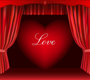 Heart and curtain. clipart